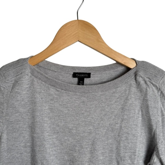 Talbots City Scene Embroidered Sweater Women’s XS Grey Taxi Boat Neck 3/4 Sleeve - Picture 6 of 8